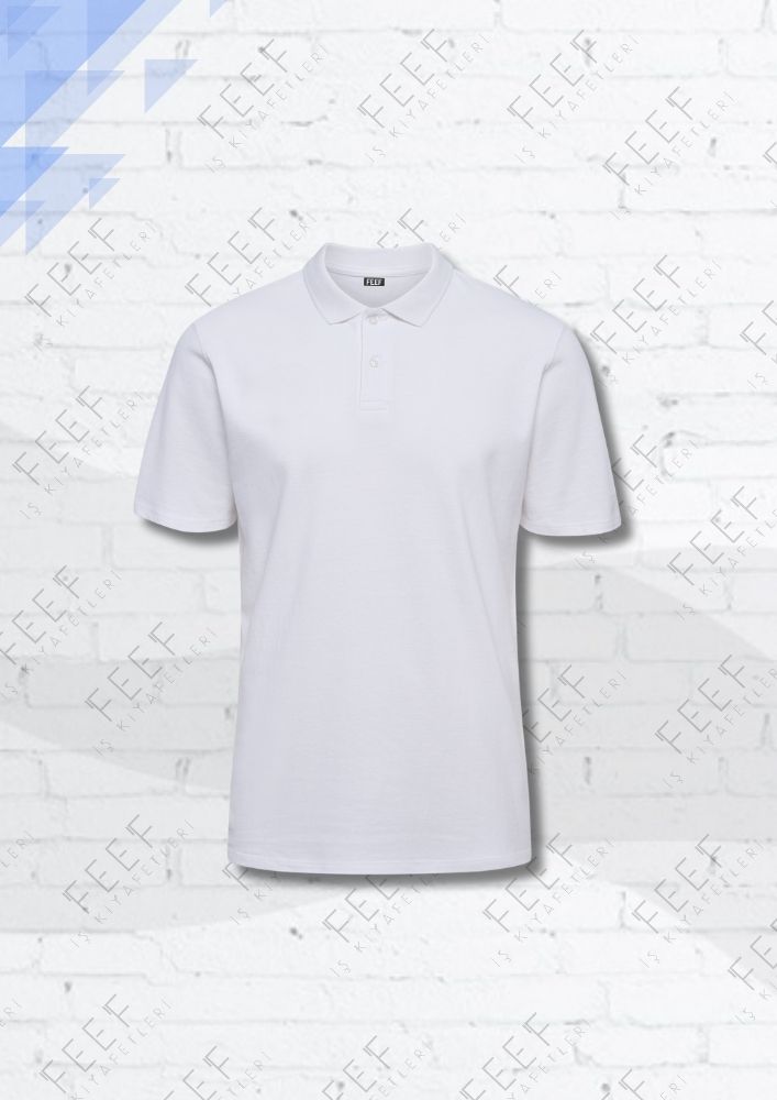 Polo Yaka Tişört Beyaz PTB