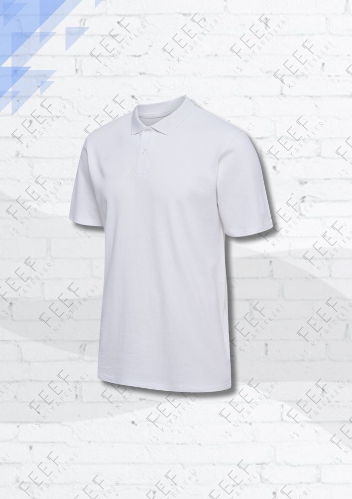 Polo Yaka Tişört Beyaz PTB