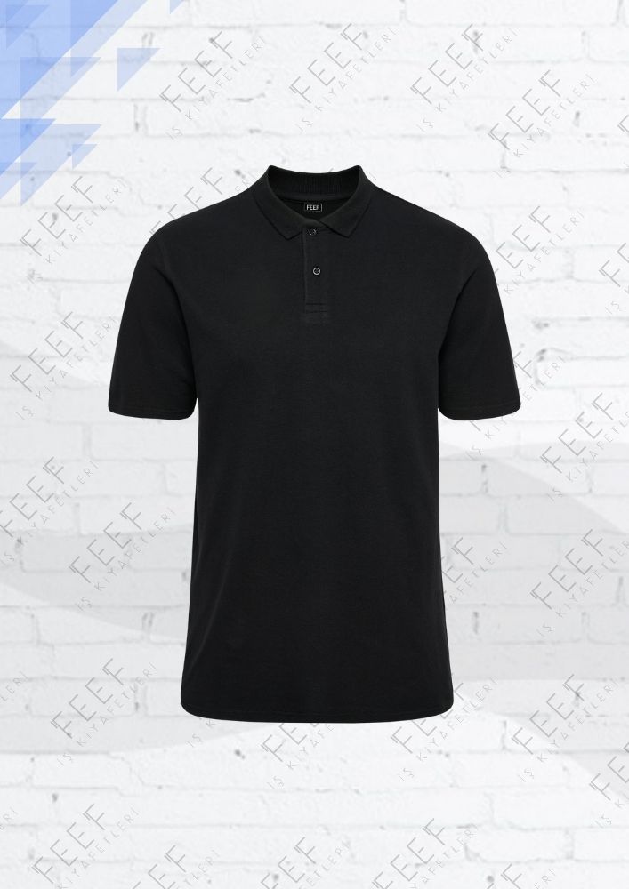 Polo Yaka Tişört Siyah PTS