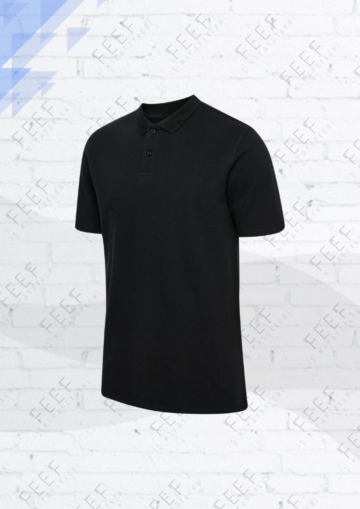 Polo Yaka Tişört Siyah PTS