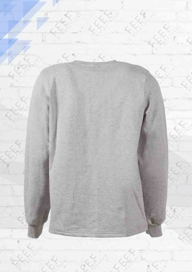 Sweatshirt Bisiklet Yaka Gri Melanj BSGM